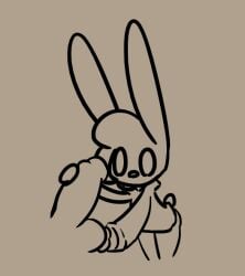 ambiguous_gender animated anthro ball_fondling balls blinking duo fondling genitals handjob lagomorph leporid line_art loop male male/ambiguous male_(lore) mammal monochrome penile pizza_rabbit_(rabblet) rabbit rabblet rubbing_penis sex