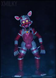 3d 3d_(artwork) animatronic blender blender_(software) blender_cycles breasts cum cum_drip cum_on_body female female_focus female_only five_nights_at_freddy's five_nights_at_freddy's:_sister_location funtime_foxy_(fnaf) funtime_foxy_(fnafsl) pink_body pussy robot robot_girl rule_63 tail vagina white_body white_skin x3milky yellow_eyes