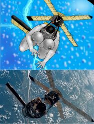 aeromorph anthro_female big_breasts guodzilla nasa nipples spacecraft spaceship spaceshipmorph spacestation tagme