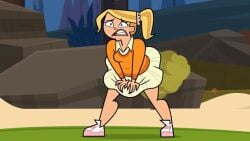 1girls animated ass blonde_hair blue_eyes breasts cartoon_network clenched_teeth emma_(tdi2023) fart fart_cloud fart_fetish farting female female_only gif official_art screencap solo tagme total_drama_island total_drama_island_(2023)