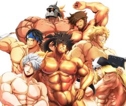 6+boys 7boys anji_mito axl_low bara beard body_hair chipp_zanuff facial_hair gay guilty_gear leo_whitefang male male_only monocle multiple_males muscles muscular no_visible_genitalia nude potemkin slayer_(guilty_gear) sol_badguy tentenkingyo vampire