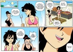 2girls angry chichi comic cooking dragon_ball dragon_ball_super dragon_ball_z english_text funsexydragonball gine multiple_girls part_2 pink_bikini swimsuit