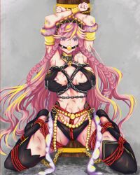 1girls alternate_costume artist_name ball_gag black_panties bondage bound breasts captured captured_heroine chains collar dancer female female_only femsub fire_emblem fire_emblem_awakening fire_emblem_heroes frogtie gag hair_between_eyes large_breasts light-skinned_female light_skin long_hair nintendo nipple_clamps nipples nipples_visible_through_clothing official_alternate_costume olivia_(fire_emblem) olivia_(performing_arts)_(fire_emblem) panties pink_eyes pokies restrained rope rope_bondage shackles shunking solo tears tied_to_pole twin_braids underwear watermark whip_marks