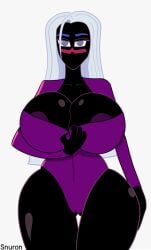 1girls 2023 alien alien_girl alien_humanoid alternate_breast_size areolae big_breasts black_skin breasts breasts_bigger_than_head cleavage clothes clothing dark_skin duck_dodgers facial_mark highres huge_breasts long_hair looney_tunes martian martian_(duck_dodgers) pink_clothing purple_eyes queen_tyr'ahnee schnuron snuron solo tagme tight_clothing warner_brothers white_hair wide_hips