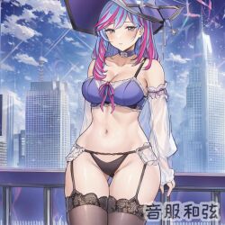 1girls ai_generated clothes_pull duel_monster lingerie rilliona_the_magistus_of_verre witchcrafter_madame_verre yu-gi-oh!