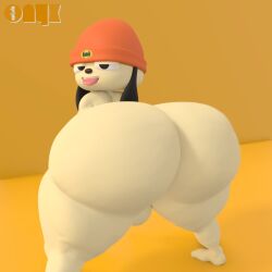 animated anthro ass_clapping balls big_ass blender blender_(software) blender_eevee canine fat_ass furry huge_ass hyper_ass onyxsplash orange_background parappa parappa_the_rapper tagme thick_thighs tongue_out twerk twerking video