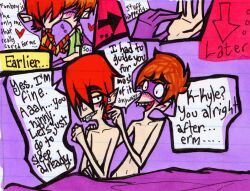 2boys blush braces brown_hair fanboy_(character) fanboy_and_chum_chum gay kissing kyle_bloodworth_thomason male red_hair yaoi