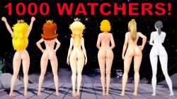 3d 3d_(artwork) 6+girls 6girls ass ass_focus barefoot blonde_hair brown_hair casual completely_nude completely_nude_female crown deviantart_watchers female female_only from_behind full_body grey_hair human long_hair mario_(series) medium_hair metroid milestone_celebration multiple_girls naked naked_female nintendo nude nude_female nudist pale_skin ponytail princess_daisy princess_peach princess_rosalina princess_zelda retropunch samus_aran short_hair tagme take_your_pick tears_of_the_kingdom the_legend_of_zelda the_legend_of_zelda:_tears_of_the_kingdom wii_fit wii_fit_trainer zelda_(tears_of_the_kingdom)