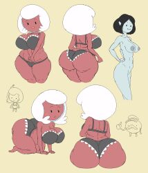 1boy 2022 2girls 4_fingers 4_toes adventure_time all_fours alternate_body_type alternate_hair_style ass big_ass big_breasts black_bra black_hair black_lingerie black_panties blush blush_stickers blushing candy_people_(at) cartoon_network cherry_cream_soda cropped_legs cute fangs fangs_out female female_focus food_creature full_body gray_skin grey_body grey_skin hands_on_hips lingerie male marceline marceline_abadeer marceline_the_vampire_queen mature_female mob_face moustache multiple_views mustache naked nude nude_female panties plump red_body red_skin sharp_teeth shortstack soda starchy_(adventure_time) tagme thumbs_up underwear underwear_only vampire vampire_girl vr457 white_hair