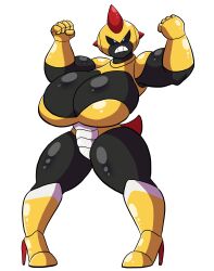 1girls 2023 anthro armor ass big_ass big_breasts black_body breasts cleavage curvaceous curvy curvy_figure falinks female female_focus flexing flexing_arms flexing_bicep flexing_both_biceps front_view frown fully_clothed generation_8_pokemon gigantic_breasts high_heels huge_breasts large_breasts looking_at_viewer mature_female muscular muscular_female original original_character pokemon pokemon_(species) pokemon_ss prinnydood solo solo_focus top_heavy white_background wide_hips