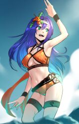 1girls alternate_costume aqua_eyes armpits bikini breasts cleavage covered_nipples female female_only fire_emblem fire_emblem:_path_of_radiance fire_emblem:_radiant_dawn fire_emblem_heroes green_eyes long_hair medium_breasts mia_(fire_emblem) nintendo ocean official_alternate_costume open_mouth orange_bikini orange_swimsuit outdoors purple_eyes sinccubi smile solo swimsuit tomboy underboob