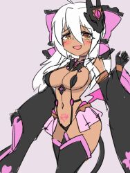 brainwashing corruption dark-skinned_female dark_magical_girl dark_persona female kedamaton large_breasts magical_girl midriff navel personality_change post_transformation revealing_clothes smile thick_thighs transformation transforming_into_combatant wide_hips