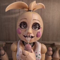 ai_generated blowjob cum_in_mouth cum_on_face cumshot five_nights_at_freddy's robot_girl stable_diffusion sucking_penis terrifying toy_chica_(fnaf) veiny_penis