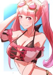 alternate_costume bikini breasts female female_only fire_emblem fire_emblem:_three_houses fire_emblem_heroes hilda_valentine_goneril hilda_valentine_goneril_(summer) nintendo official_alternate_costume pink_bikini pink_hair pink_swimsuit solo swimsuit to_(tototo_tk)