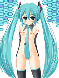 bandaid bandaids_on_nipples hatsune_miku katsuragi_niya long_hair pasties solo thighhighs tied_hair twintails very_long_hair vocaloid