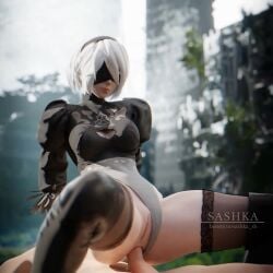 1boy 1girls 3d anal anal_sex animated balls big_penis blindfold clothed_female_nude_male mole nier nier:_automata nier_(series) no_sound outside outside_sex reverse_cowgirl_position robot robot_girl sashka tagme thighhighs thighhighs_under_boots video white_hair yorha_2b