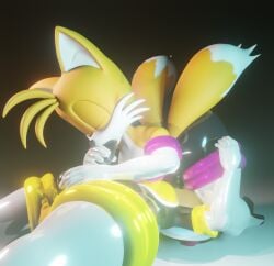 2_tails 3d 69 69_position bee blender blender_eevee blowjob canid canine charmy_bee condom_suit crossdressing eggsaladsandwich elbow_gloves erect_penis erection erection_under_clothes fellatio femboy femboy_on_femboy fox front_view gay gloves horny_male latex latex_bodysuit latex_boots latex_clothing latex_gloves latex_legwear latex_suit male penis rouge_the_bat_(cosplay) sitting_on_face sonic_(series) sonic_the_hedgehog_(series) tails