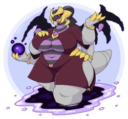 anthro big_breasts breasts female giratina glimdoesthings no_humans pokemon pokemon_(species) thick_thighs wide_hips