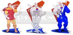 2021 balls blue_body blush bulge humanoid_penis maxbishop muscular muscular_male onomatopoeia pepsi rubber_creature rubber_transformation simple_background suit white_background white_body