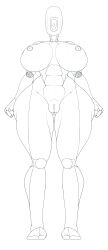 1girls abs big_breasts breasts breasts_out female_only glados glados_(humanoid) portal_(series) robot robot_girl sketch skullkidsak tagme thick_legs thick_thighs vagina