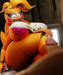 3d 3d_(artwork) big_ass big_breasts big_penis bottomless evettrox female five_nights_at_freddy's huge_ass huge_breasts penis robot robot_girl topwear toy_chica_(fnaf) underboob xazter3d