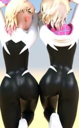 2girls 3d ass asymmetrical_hair athletic athletic_female blonde_female blonde_hair blue_eyes bottom_heavy breasts bust busty chest cleavage curvaceous curvy curvy_figure eyebrows eyelashes female female_only fit fit_female ghost-spider gwen_stacy hero heroine hips hourglass_figure human legs light-skinned_female light_skin marvel marvel_comics multiple_girls short_hair slim slim_waist spider-gwen spider-man:_across_the_spider-verse spider-man:_into_the_spider-verse spider-man_(series) superhero superheroine thick thick_legs thick_thighs thighs upper_body voluptuous voluptuous_female vtemp waist wide_hips