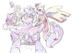 alolan_form alolan_ninetales bodily_fluids_in_pussy clothed clothed_feral clothed_sex clothing cramorant dead_eyes digital_media_(artwork) digital_painting_(artwork) female female_on_human feral generation_8_pokemon group hero_of_many_battles_zacian hi_res holowear_(pokemon) human human_on_feral interspecies legendary_pokemon male mammal ninetales nintendo penetration penile penile_penetration penis_in_pussy pokemon pokemon_(species) pokemon_unite pokephilia regional_form_(pokemon) sex simple_background tapirclip tired vaginal_penetration volo_(pokemon) white_background zacian zoophilia