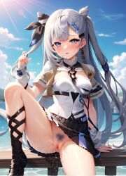 1girls ai_generated hololive hololive_indonesia pussy pussy_juice silver_hair spread_legs stable_diffusion upskirt vestia_zeta virtual_youtuber