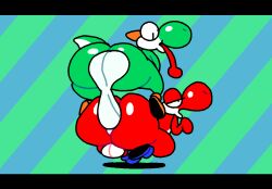 2boys anal anal_sex animated anthro ass balls big_balls big_butt gay genitals male male/male mario_(series) nintendo penetration penis sex super_mario_bros._wonder superiorfox tongue tongue_out walking yoshi