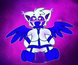 big_breasts blue_fur blue_wings furry furry_only idk_(kittydogcrystal) kittydog_(species) kittydogcrystal white_fur wings