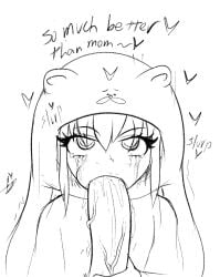 ahri_a_walla blowjob doma_umaru family family_sex himouto!_umaru-chan incest no_color oral pov pov_eye_contact pov_male sister tears_of_pleasure veins veiny_penis younger_female