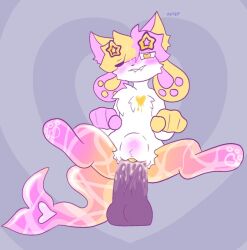 dildo dildo_in_pussy furry furry_only gradient kittydog_(species) kittydogcrystal mixer_(kittydogcrystal) white_fur