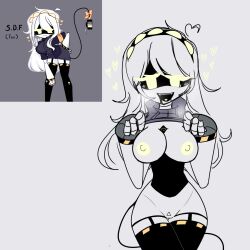 1girls 2d breasts female female_only humanoid murder_drones nipples oc robot robot_girl robot_humanoid screen_face serial_designation_f_oc solo tagme