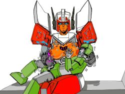 1boy 1girls armored_male autobot big_breasts blue_cum blue_eyes breast_sucking breasts breasts_out cum cum_in_hand cumshot cybertronian ejaculation energon fan_character handjob large_breasts masturbating masturbating_other minerva_(transformers) motion_lines nursing_handjob orange_skin robot robot_girl robot_humanoid robot_penis sucking_nipples tagme transformers white_background