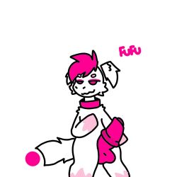 fufu_(kittydogcrystal) furry furry_dick furry_only kittydog_fanart nsfwdt2 pink_eyes pink_hair pink_penis simple_background simple_coloring simple_eyes simple_nose smile white_fur