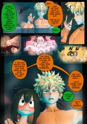 1boy 1boy1girl 3d asui_tsuyu bakugou_katsuki bathing bathing_together blonde_hair comic comic_page cuddling cum cum_in_pussy denki_kaminari dialogue doggy_style dominica9 english_text female flashback foursome frog_girl green_hair group_sex hot_spring hugging in_water izuku_midoriya katsuki_bakugou knocked_out male male/female milf mitsuki_bakugou mixed_bathing multiple_boys multiple_girls my_hero_academia nude ochako_uraraka onsen partner_swap remembering romantic_couple sex speech_bubble spiky_hair standing_doggy_style standing_sex swingers threesome towel tsuyu_asui uraraka_ochako