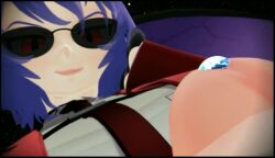 1futa 3d 3d_animation animated blue_hair cock_vore futa_giantess futa_only futanari giantess low-angle_view no_sound penis planetary_macro purefoxxo remilia_scarlet solo sunglasses tagme touhou video vore