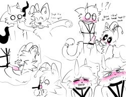 blush doodle doodles furry furry_only harness kenninsfw penis penis_out semi-anthro sucking_penis