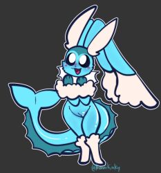 anthro blue_fur eeveelution furry furry_only kenninsfw lopunny pokémon_(species) pokemon pokemon_(species) pokemon_fusion pussy vagina vaporeon vaporunny white_fur