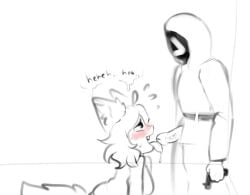 dick furry furry_ears kenninsfw licking_penis monochrome sketch squid_game