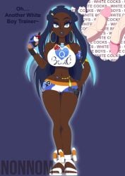 1girls big_penis dark-skinned_female interlocked_mars_and_venus_symbols light-skinned_male looking_at_viewer mars_symbol nessa_(pokemon) nonnom pokemon pokemon_ss queen_of_hearts raceplay rose rose_(flower) thought_bubble venus_symbol