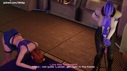 3d alien aria_t'loak asari asari_futanari blender blowjob blue_skin blued comic comic_page commander_shepard deepthroat distension female femshep futa_on_female futanari hands-free human mass_effect skirt tattoo tramp_stamp vikhlop