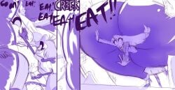 3girls charlie_morningstar_(hazbin_hotel) comic comic_page comic_panel cupcake darkclawnsfw dialogue eating hazbin_hotel hyper_ass niffty overgrowingassets tagme vaggie