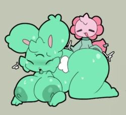 1boy 1girls axii_(sleepysous) axolotl breasts bunny_ears bunny_girl femboy femboy_on_female femboydom huge_breasts larger_female plooby_(treshbaggy) sleepysous small_but_hung small_dom_big_sub smaller_male thick thick_ass thick_thighs\r\n