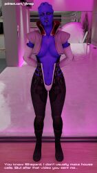 3d alien aria_t'loak asari big_breasts blender breasts comic comic_page dialogue domination english_text mass_effect self_upload text vikhlop watermark