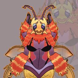 anthro arthropod breasts buzzinga buzzinga_(my_singing_monsters) drooling fur my_singing_monsters sfw vespid