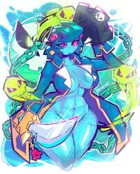 1girls 2023 belly_button bibi_(brawl_stars) big_breasts blue_body blue_hair blue_skin brawl_stars busty cursed_pirate_bibi dierelc female female_focus female_only front_view ghost ghost_girl half-dressed half_naked huge_breasts large_breasts navel pirate shiny shiny_skin solo solo_female solo_focus standing supercell sword tagme thick thick_thighs wide_hips