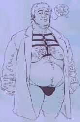 1boy body_hair chest_hair chubby chubby_male dennis_nedry doodle fat_belly fat_male fat_man gay_bear harness jurassic_park male_focus moobs open_coat open_shirt rorsnack self_upload sketch tagme uncolored