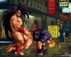 anal animated art_of_fighting bara gay haohmaru king_of_fighters m.u.g.e.n male male/male male_only muscle pixel_art ryo_sakazaki samurai_shodown snk sound sprite video yaoi