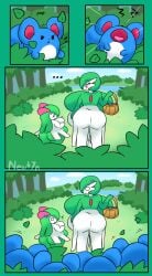 bbw big_ass big_belly big_breasts comic comic_page fat fat_fetish gardevoir inflation kirlia newt7n pokemon pokemon_(species) thick_thighs